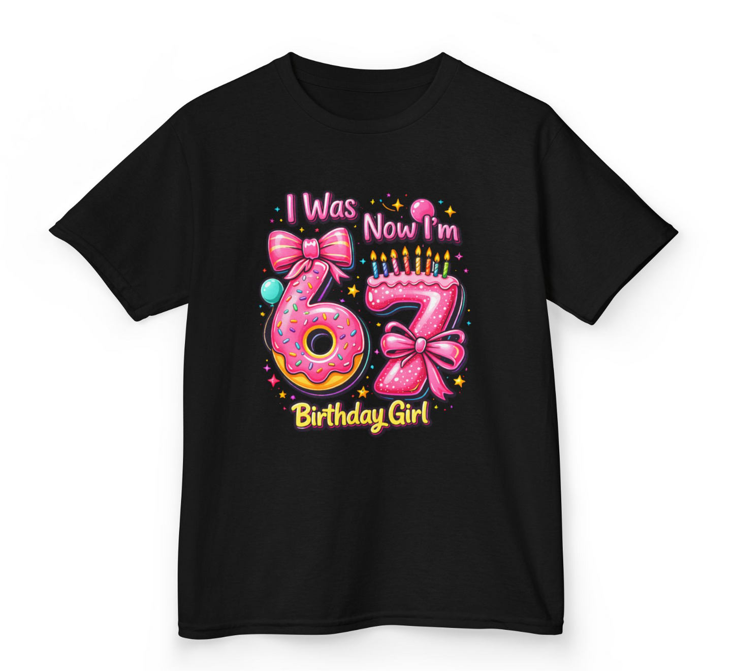 I Was 6, Now I’m 7!” Birthday Girl Tee – Let’s Celebrate BIG!