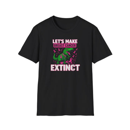 🦖Let’s Make Breast Cancer Extinct" Dino Tee – Breast Cancer Awareness Softstyle Shirt