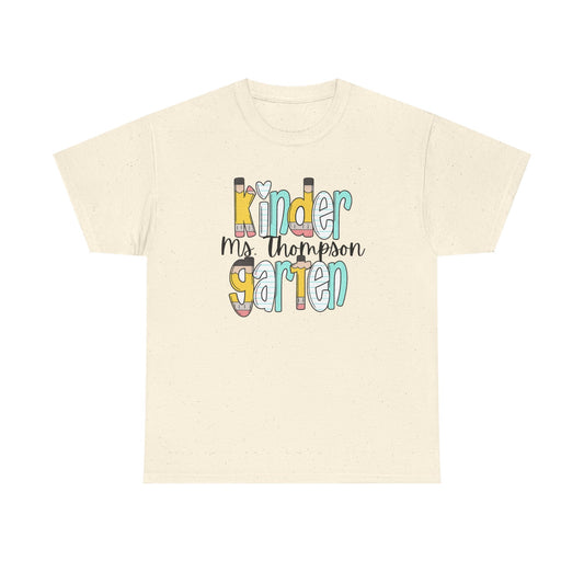 Personalized Kindergarten Teacher Tee – Your Name, Your Style