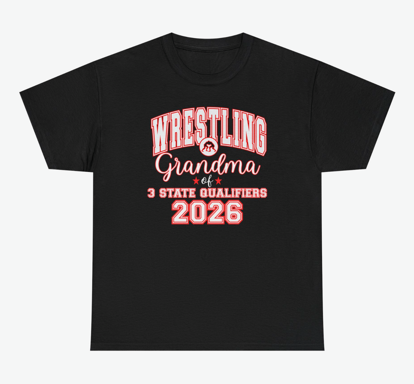 🔥 Wrestling Mom & Grandma – 3 State Qualifiers 2026 Spirit Tee 🔥