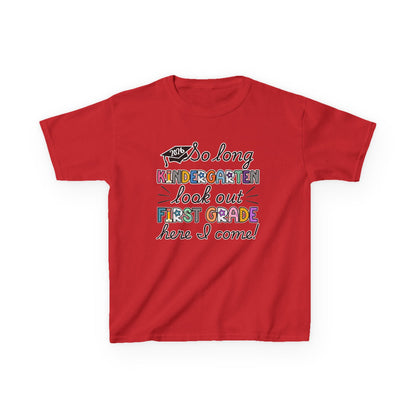 🎓✨ “So Long Kindergarten – First Grade Here I Come!” Graduation Tee-MS.TURNER (Front & Back Design)