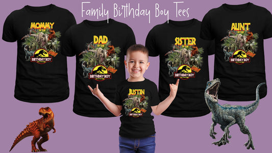 Jurassic Birthday Family Tees Matching Shirts for the Birthday Boy & Crew