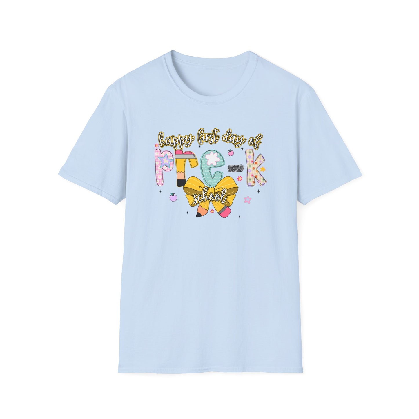Happy First Day of School Teacher Shirt | Pre-K, Kindergarten, Encore & Office Squad Tee