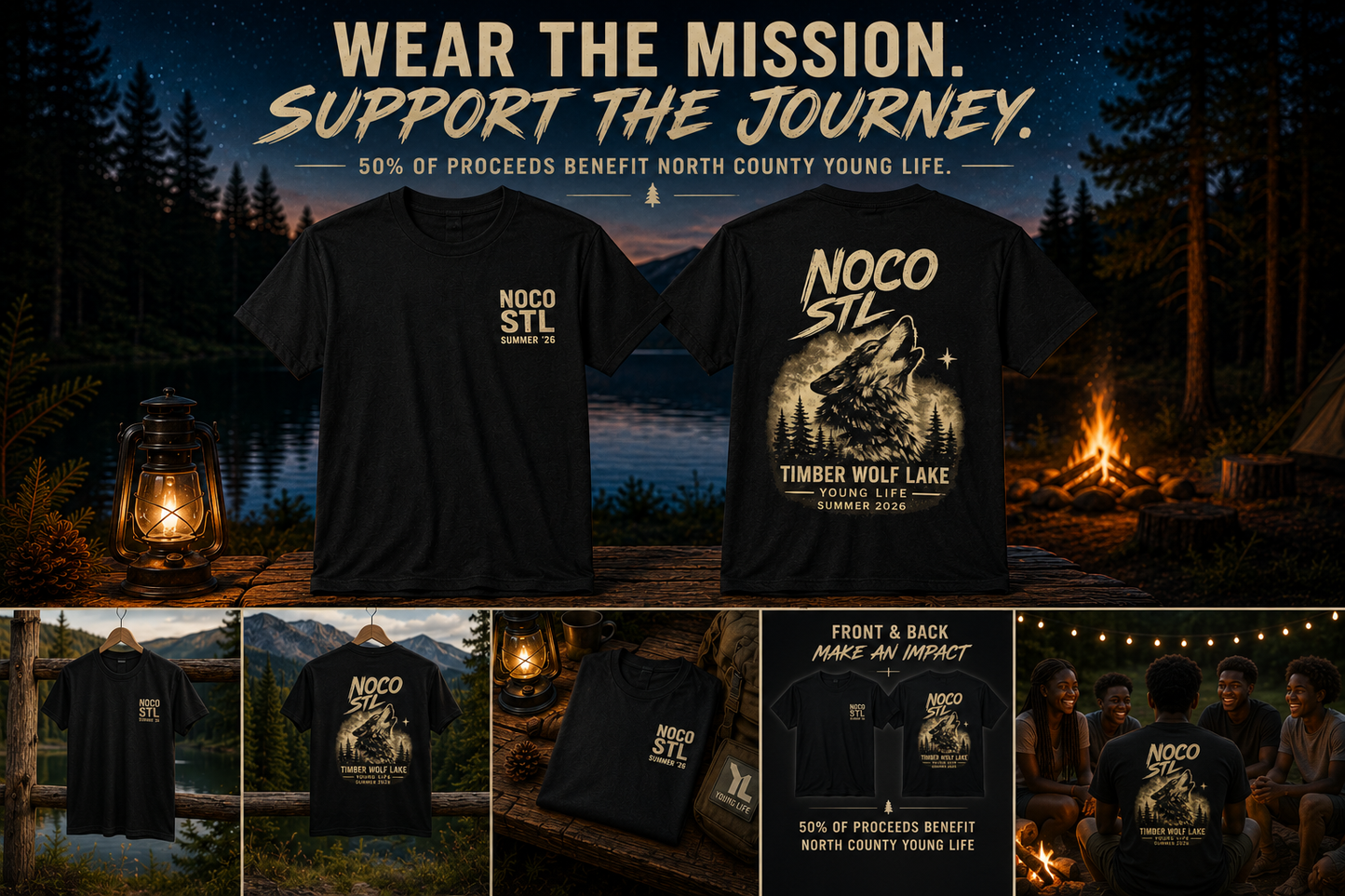 NOCO STL Timber Wolf Lake 2026 Fundraiser Tee